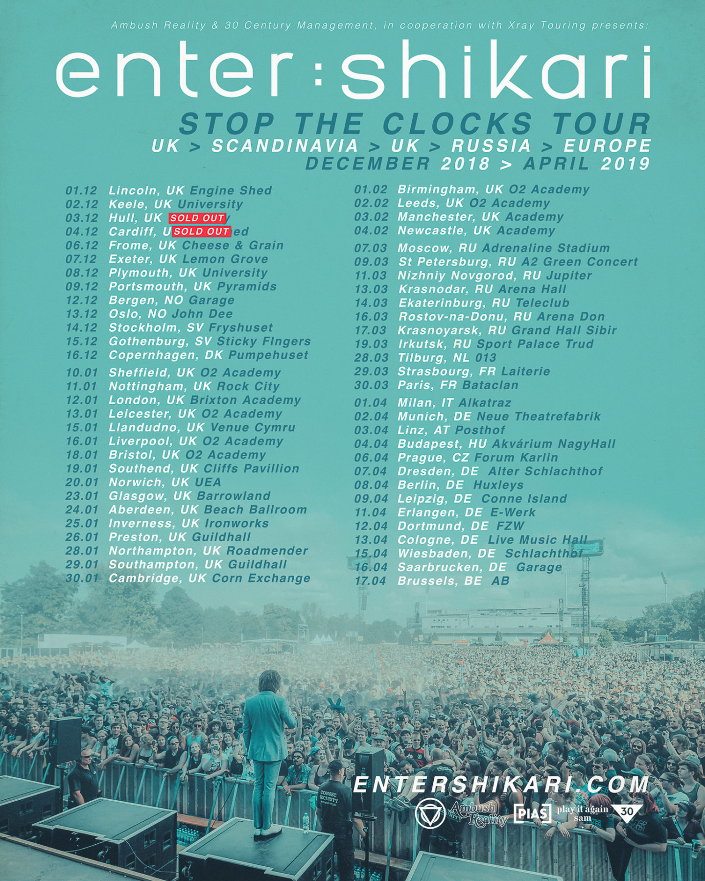Enter Shikari Stop The Clocks Tour Europe 2019 • metal.de