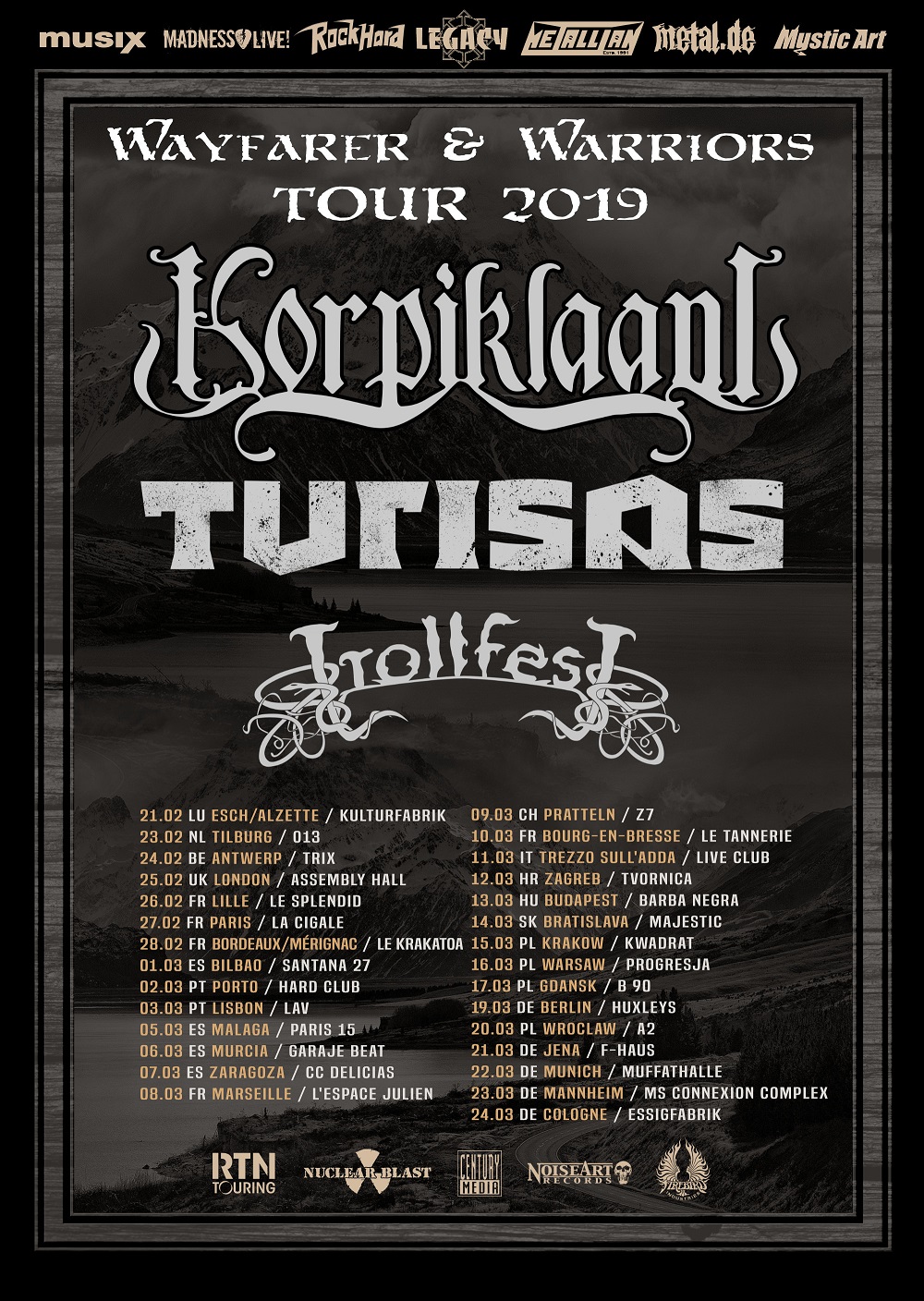 Bild Korpiklaani und Turisas Tour 2019 Poster