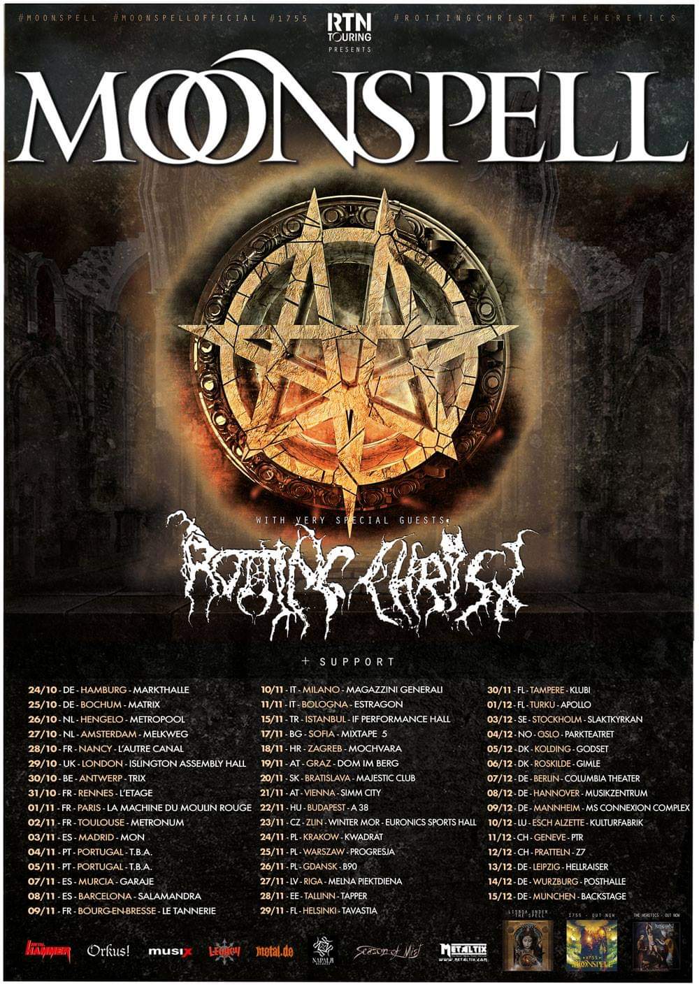 Moonspell Europa Tour 2019