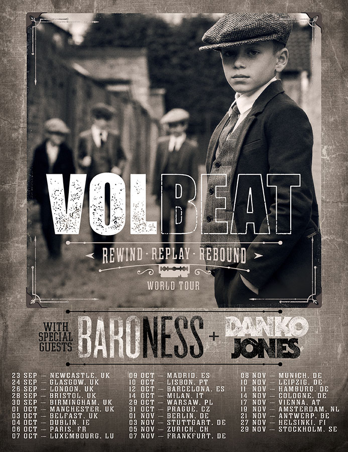 Tourplakat - Volbeat Rewind Replay Rebound Tour 2019
