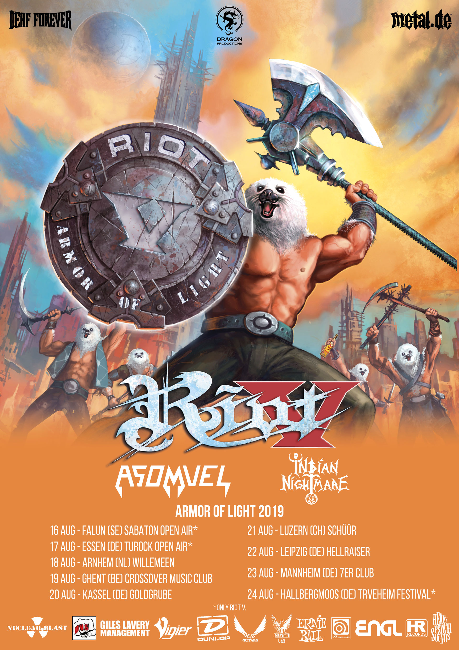 RIOT V Europe Tour August 2019
