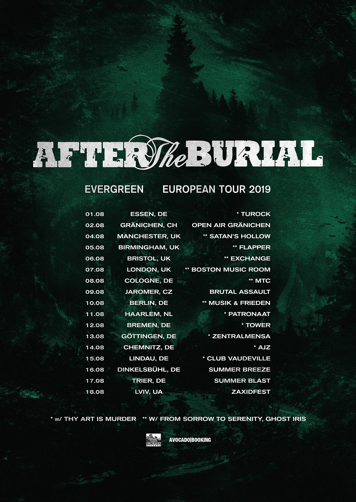 After The Burial - Evergreen European Tour 2019