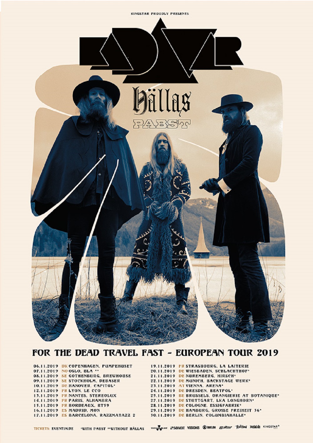Kadavar For The Dead Travel Fast Europa Tour 2019