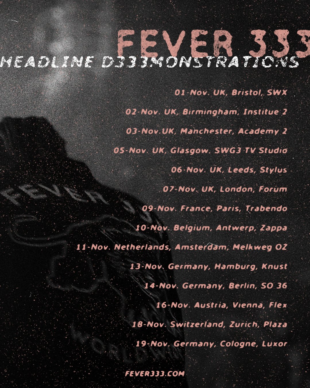 Tourposter - Fever 333 - Headline D333MONSTRATIONS Tour 2019