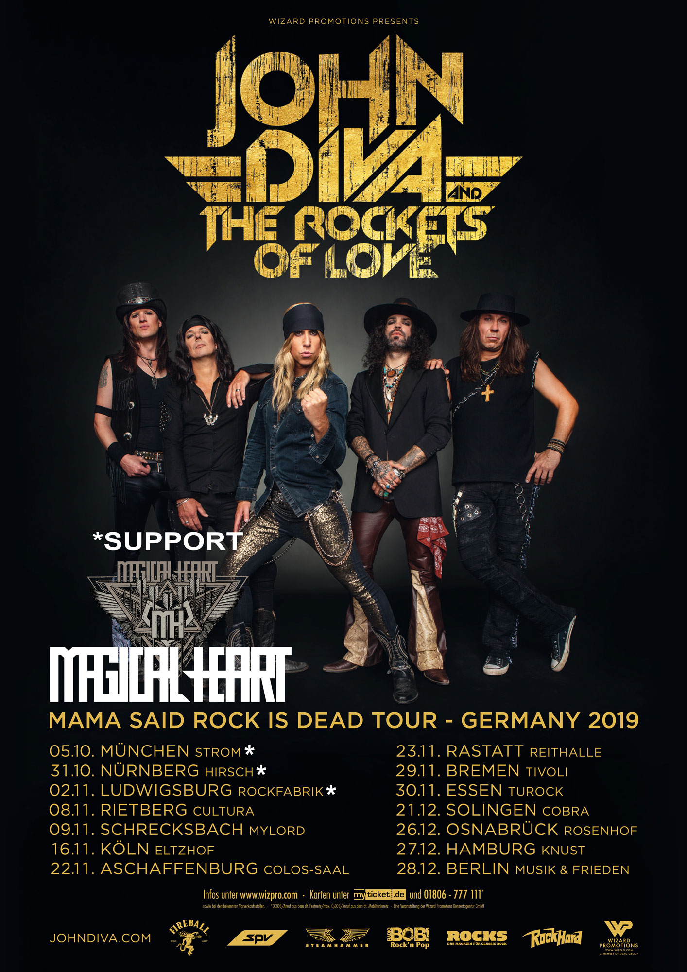 Tourposter John Diva & The Rockets Of Love - Mama Said Rock Is Dead Tour 2019