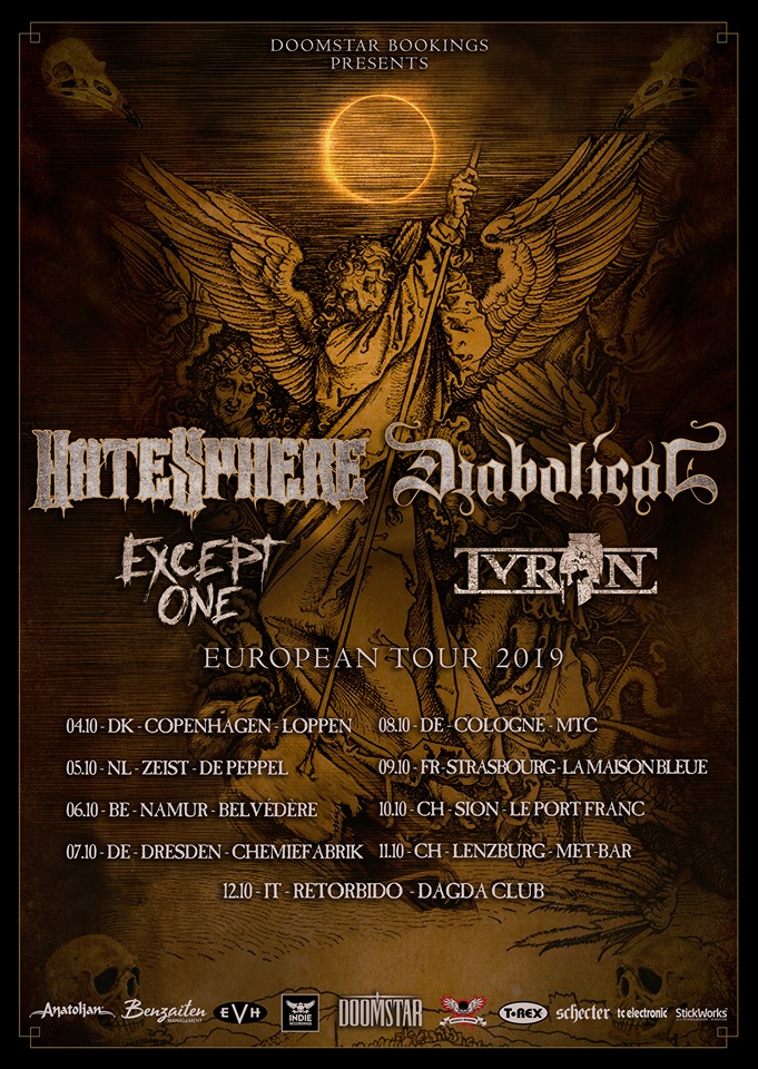 Tourplakat Hatesphere und Diabolical Tour 2019