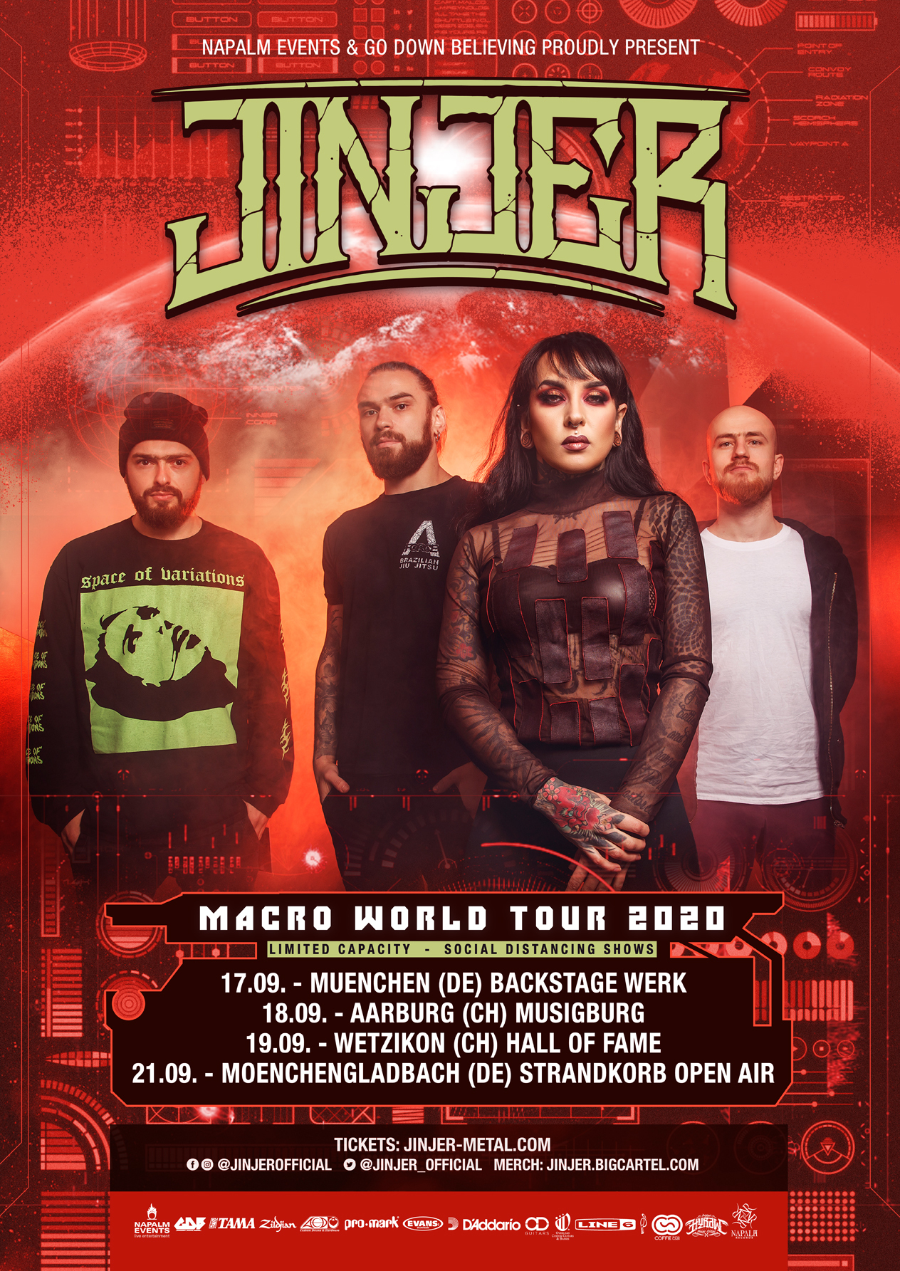 Jinjer – Macro World Tour 2020 Tourplakat