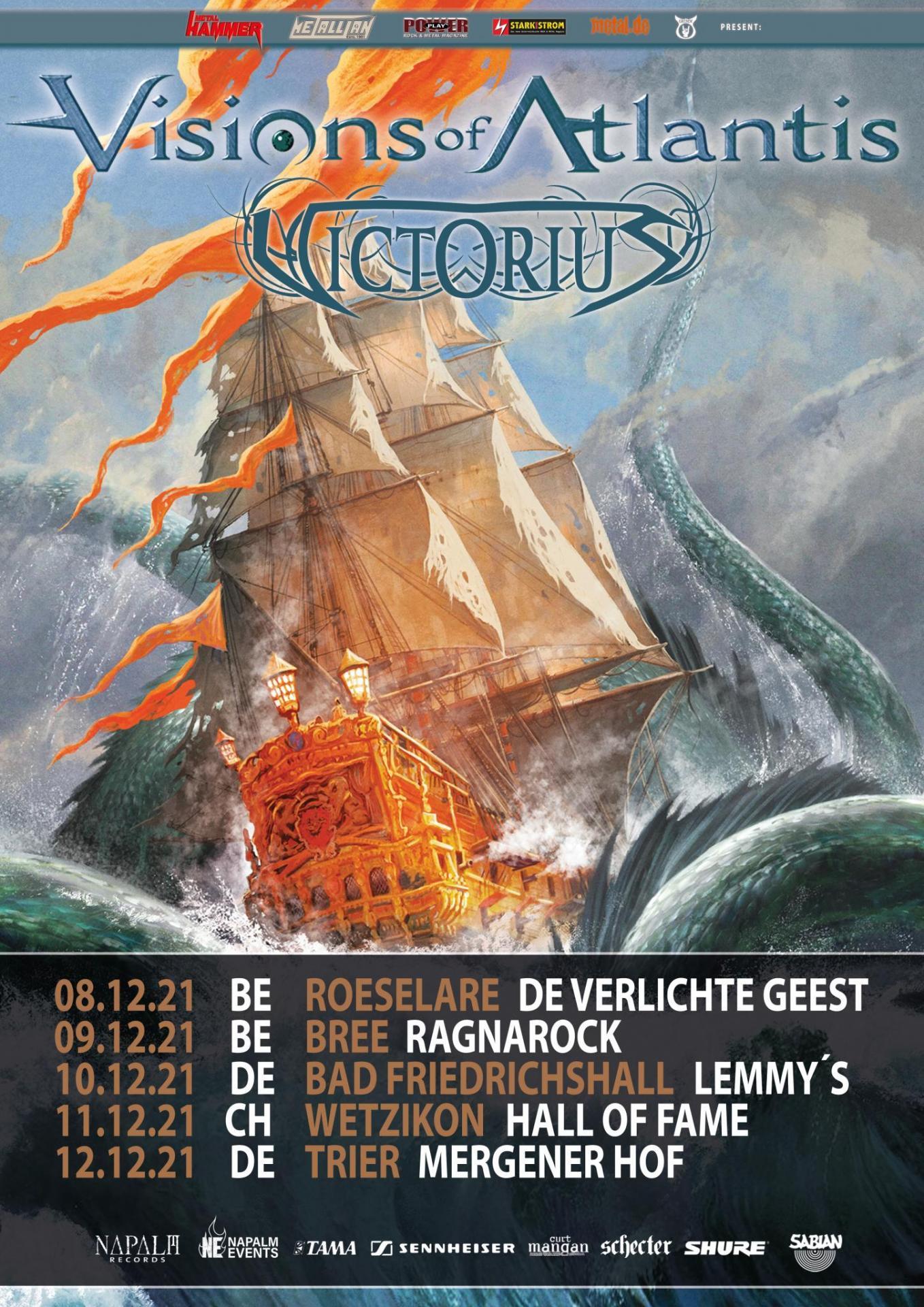Visions Of Atlantis European Tour 2021 Flyer