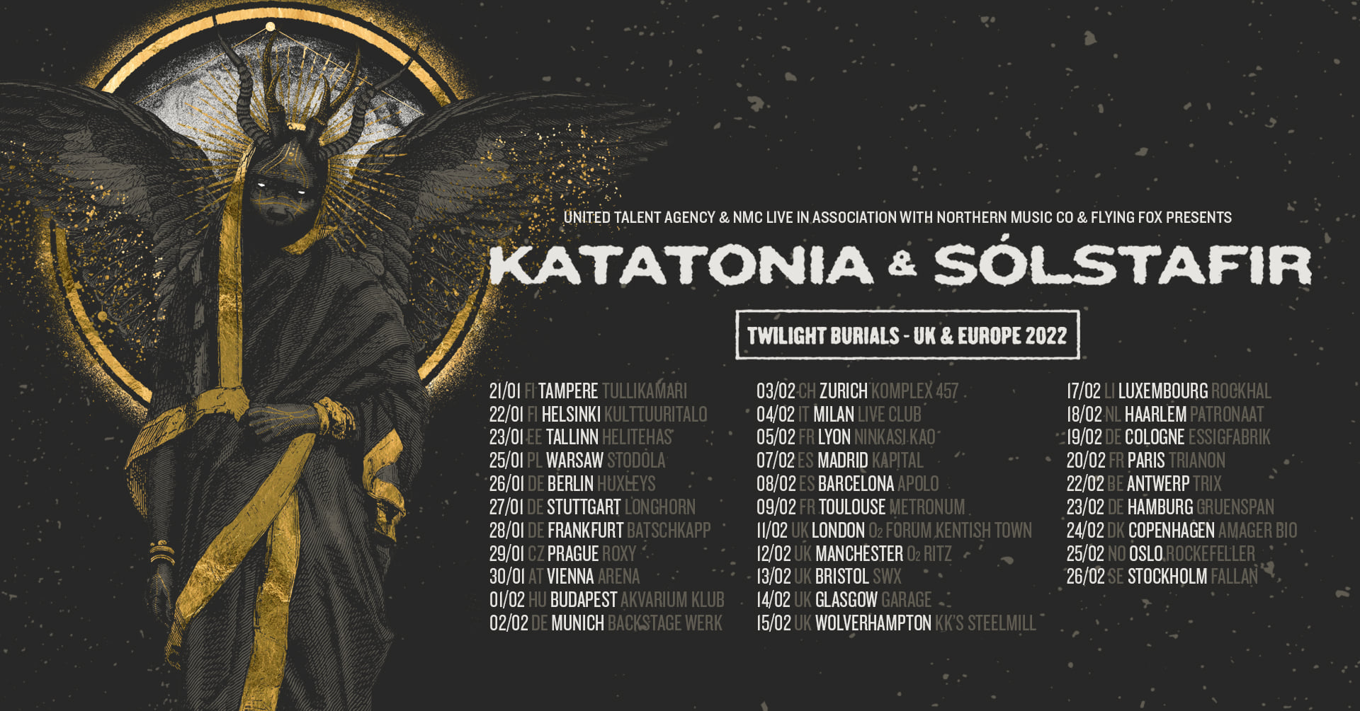 Katatonia & Solstafir Tour 2022 Flyer
