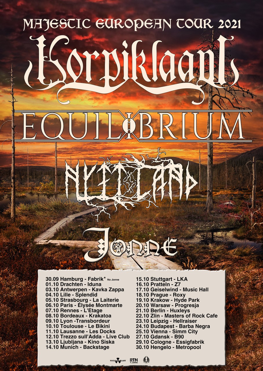 Korpiklaani - Majestic European Tour 2021 Flyer