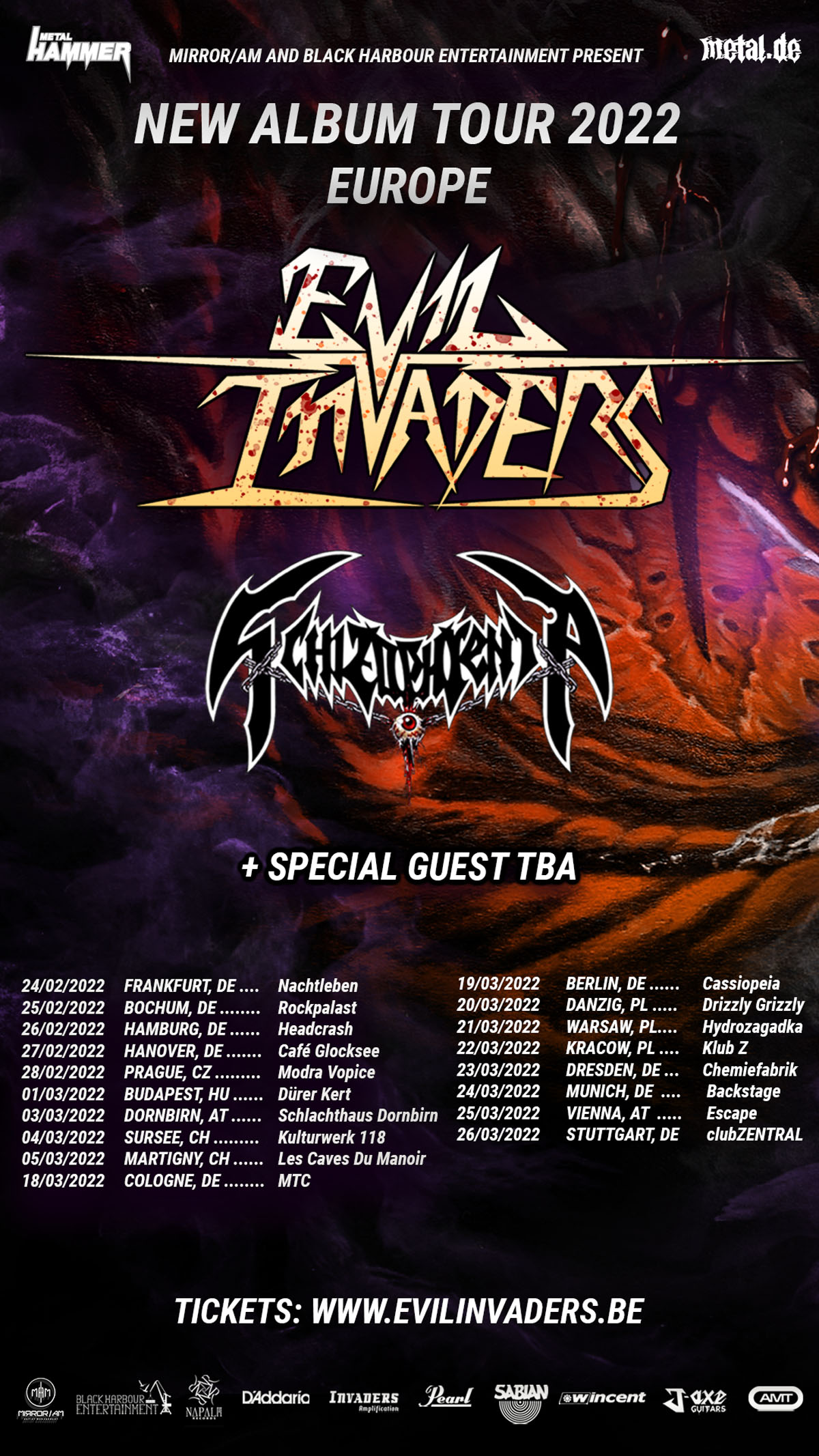 Evil Invaders New Album Tour 2022