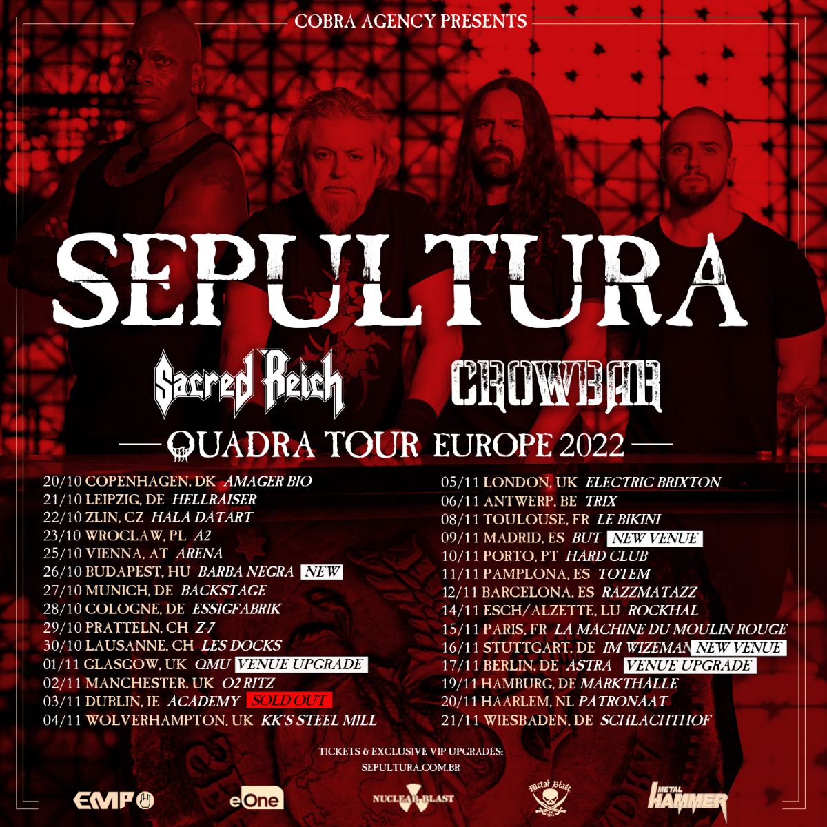 Sepultura - Quadra Europe Tour 2022