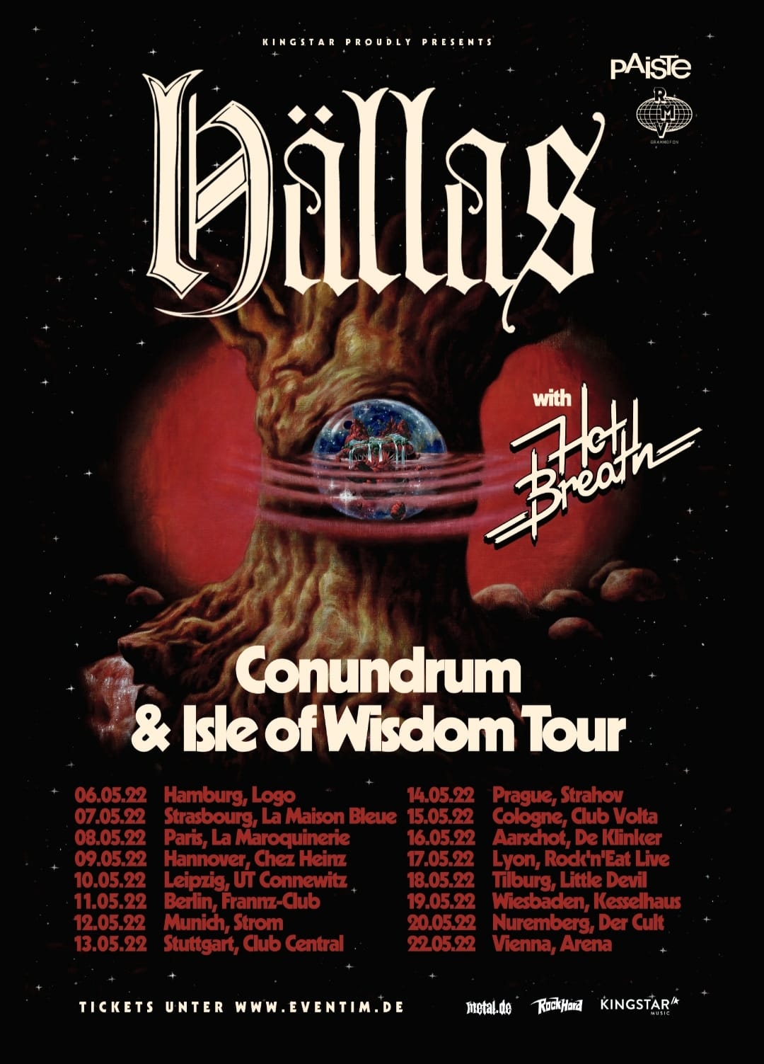 Flyer der Hällas - Isle Of Wisdom Tour 2022