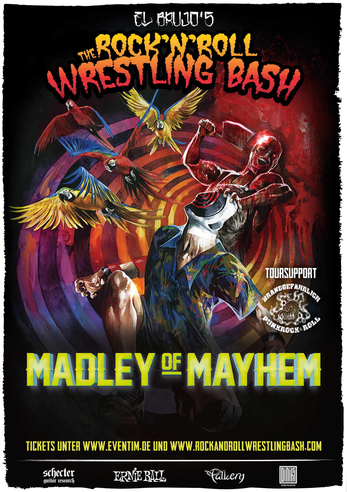 Flyer The Rock´n´Roll Wrestling Bash „Madley Of Mayhem“ Tour 2022