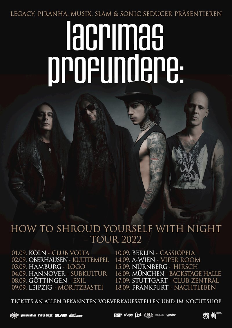 Flyer der Lacrimas Profundere - How To Shroud Yourself With Night Tour 2022