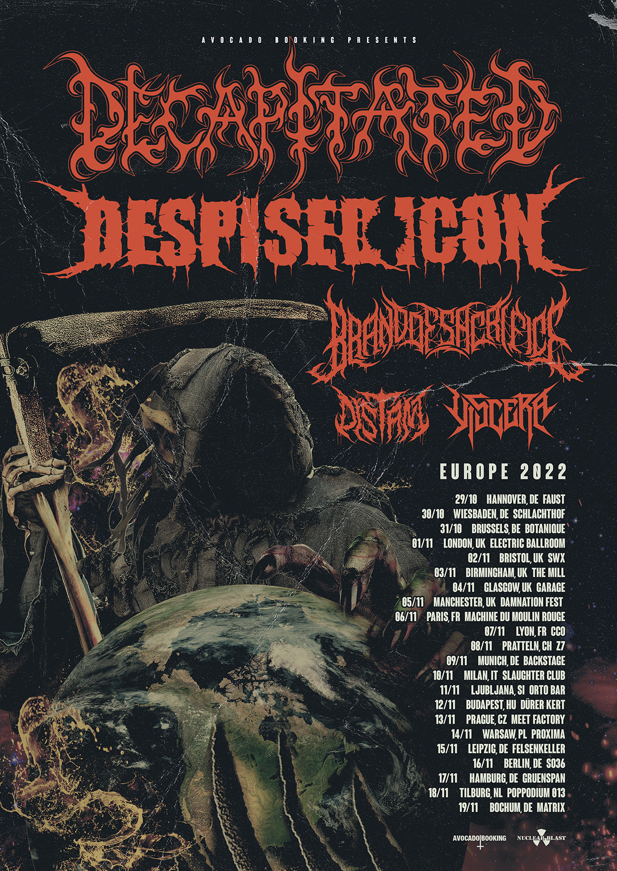 Flyer der Decapitated & Despised Icon - Co-Headliner Tour 2022