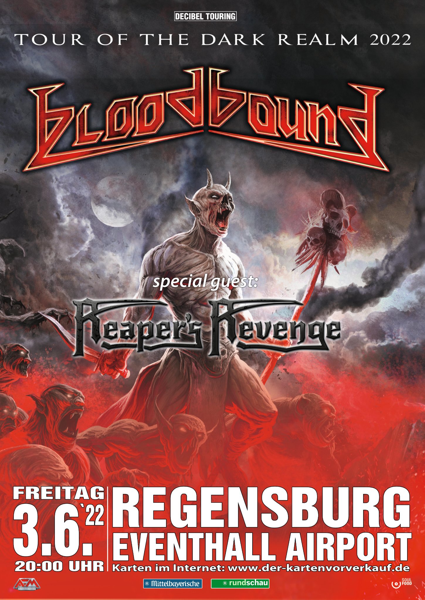 Flyer der Bloodhound - Tour Of The Dark Realm 2022: Eventhall Airport , Obertraubling