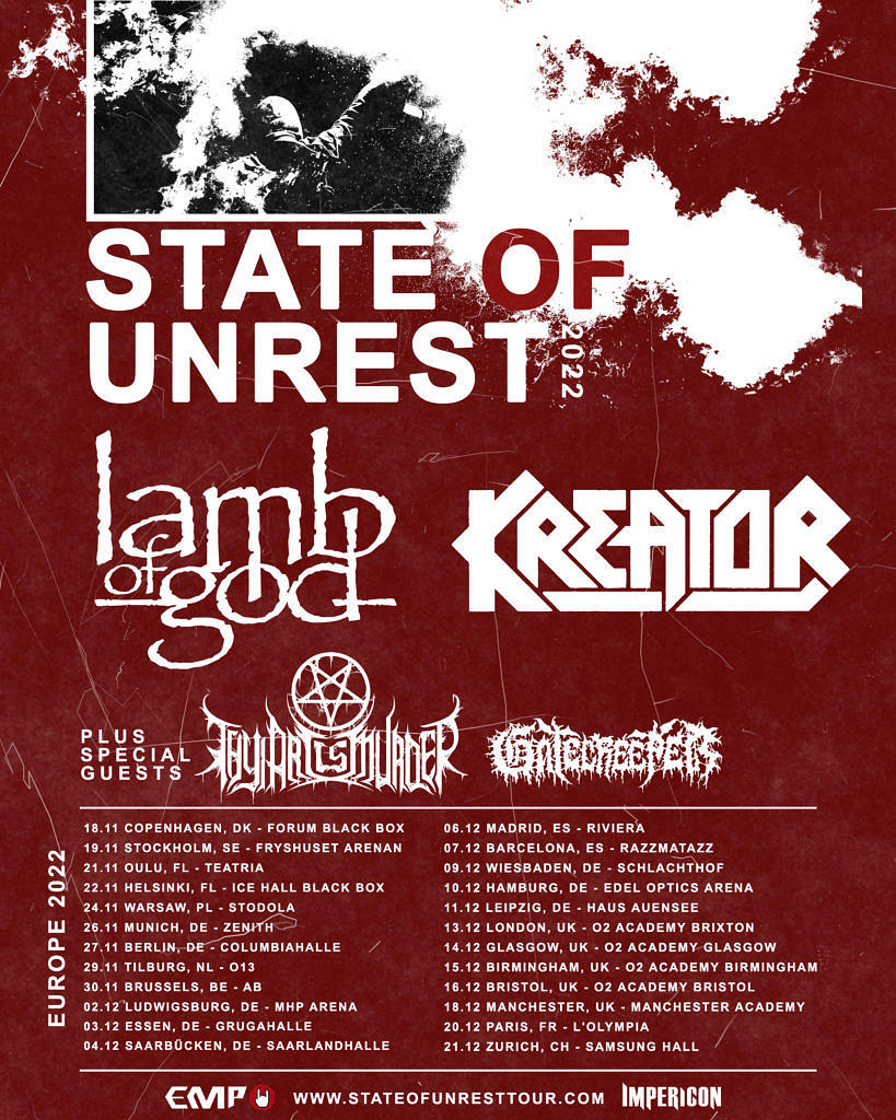 Kreator State of Unrest Tourplakat 2022
