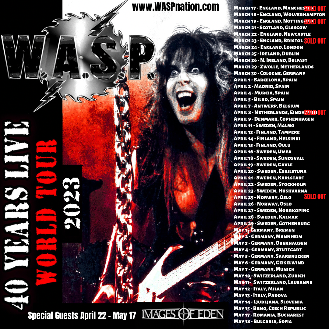 Flyer der W.A.S.P. – 40 Years Live World Tour 2023
