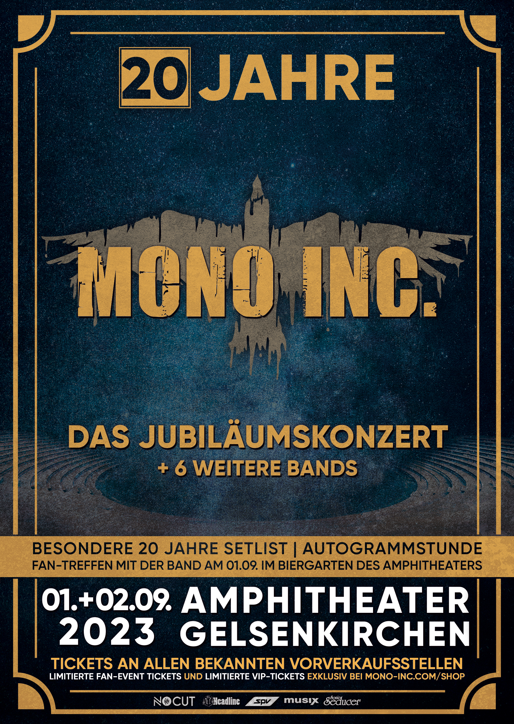Flyer des Mono Inc. - 20Jahre Jubiläumskonzertes