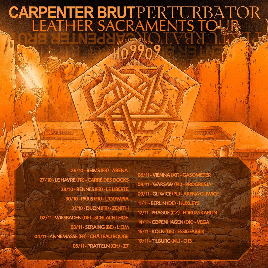 Carpenter Brut und Perturbator Tour 2023 Flyer