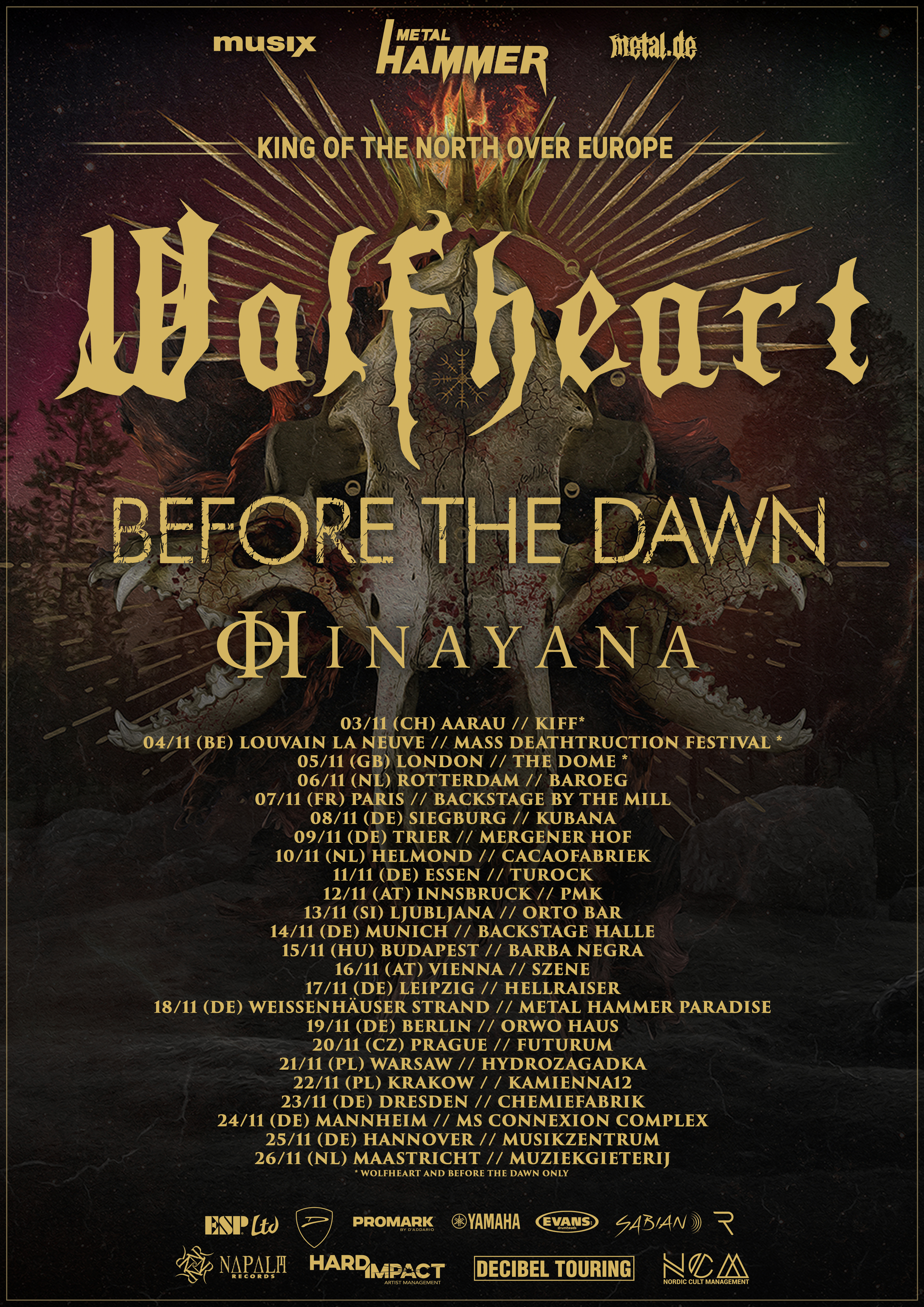 Wolfheart EU Tour Poster Final Dates