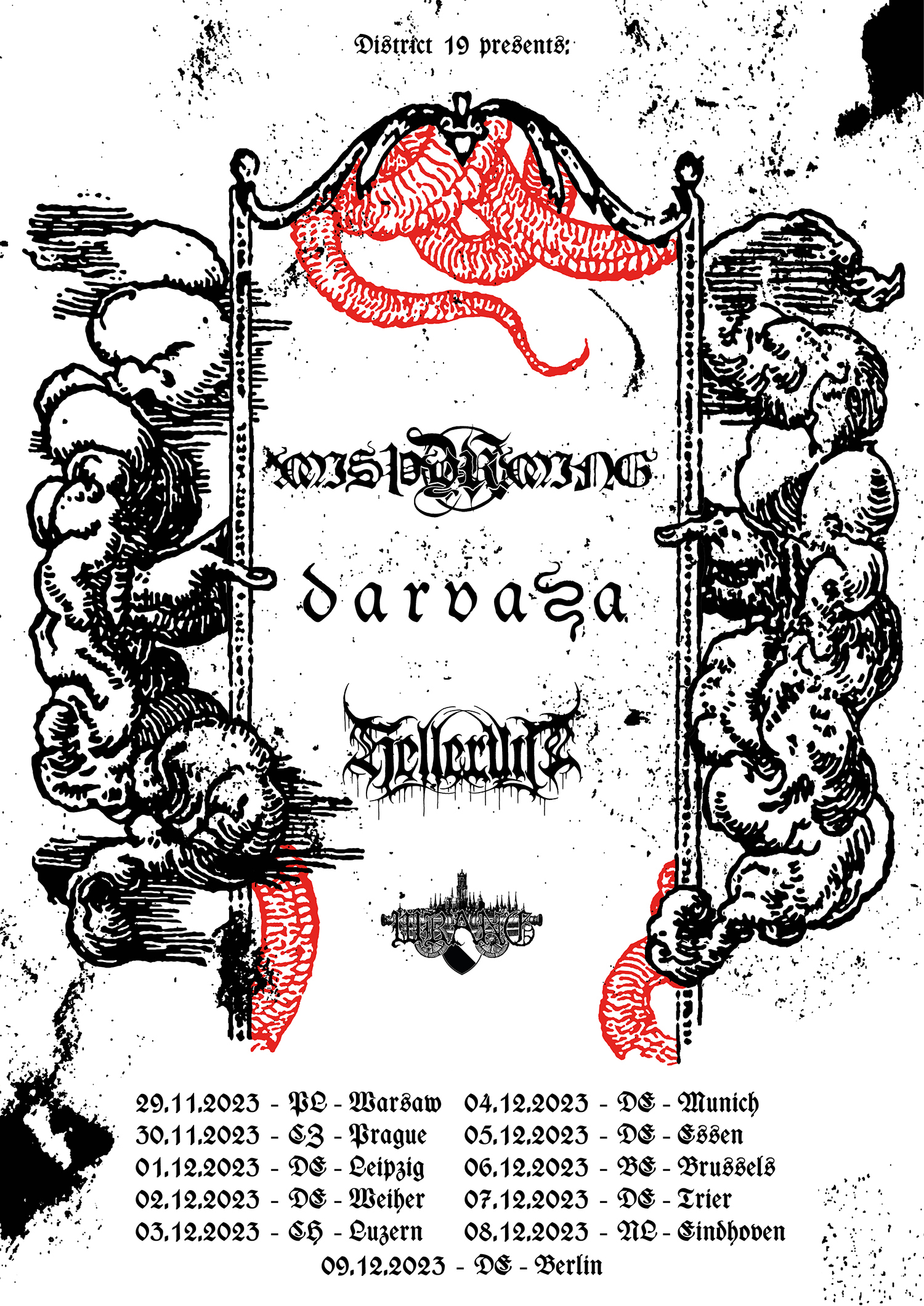 Flyer der Misþyrming - Europe Winter Tour 2023