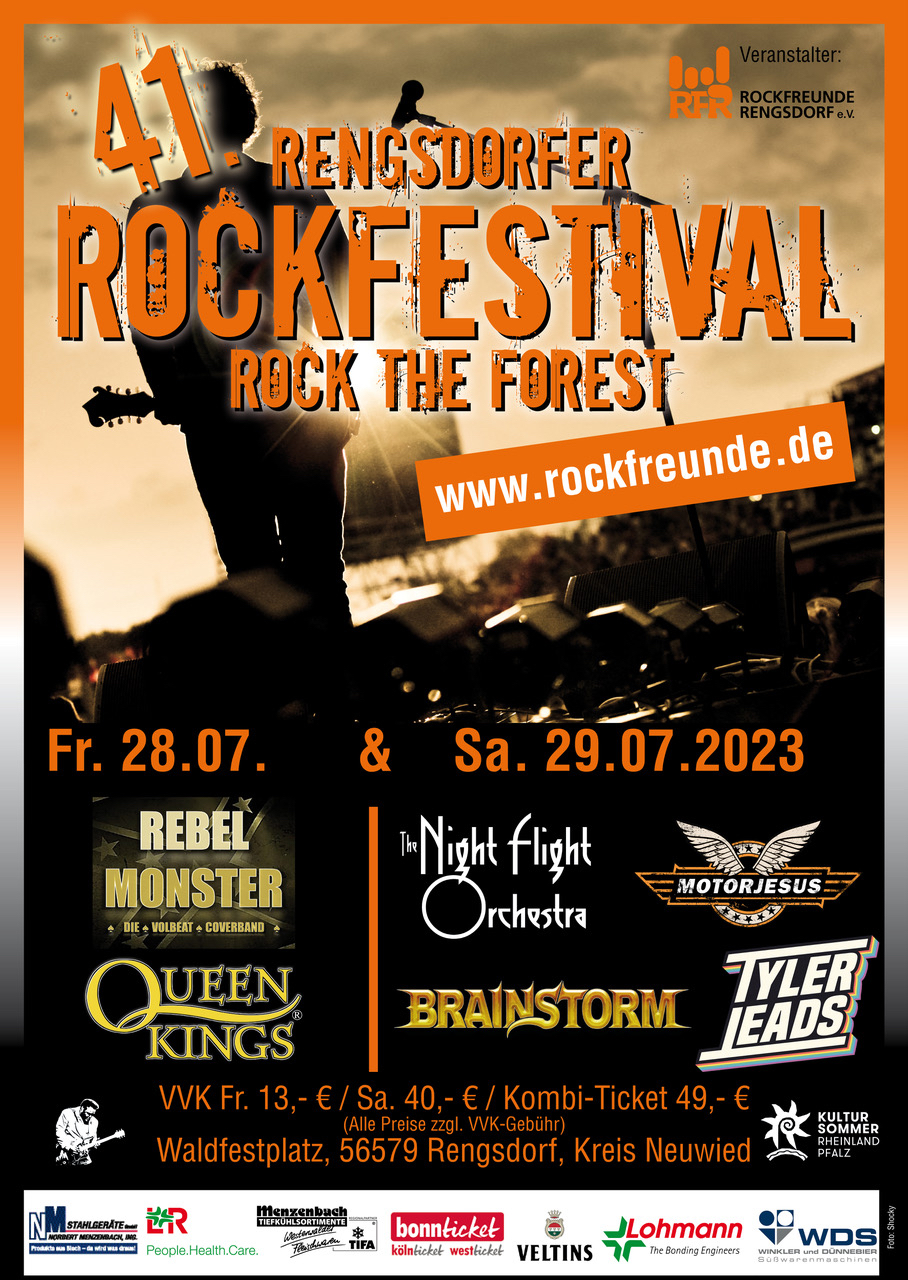 Flyer des Rengsdorfer Rockfestivals 2023