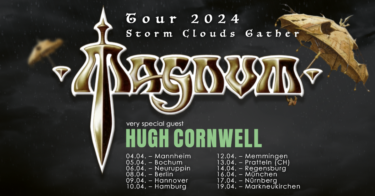 Tourplakat von Magnum im Rahmen Ihrer Storm Clouds Gather Tour 2023