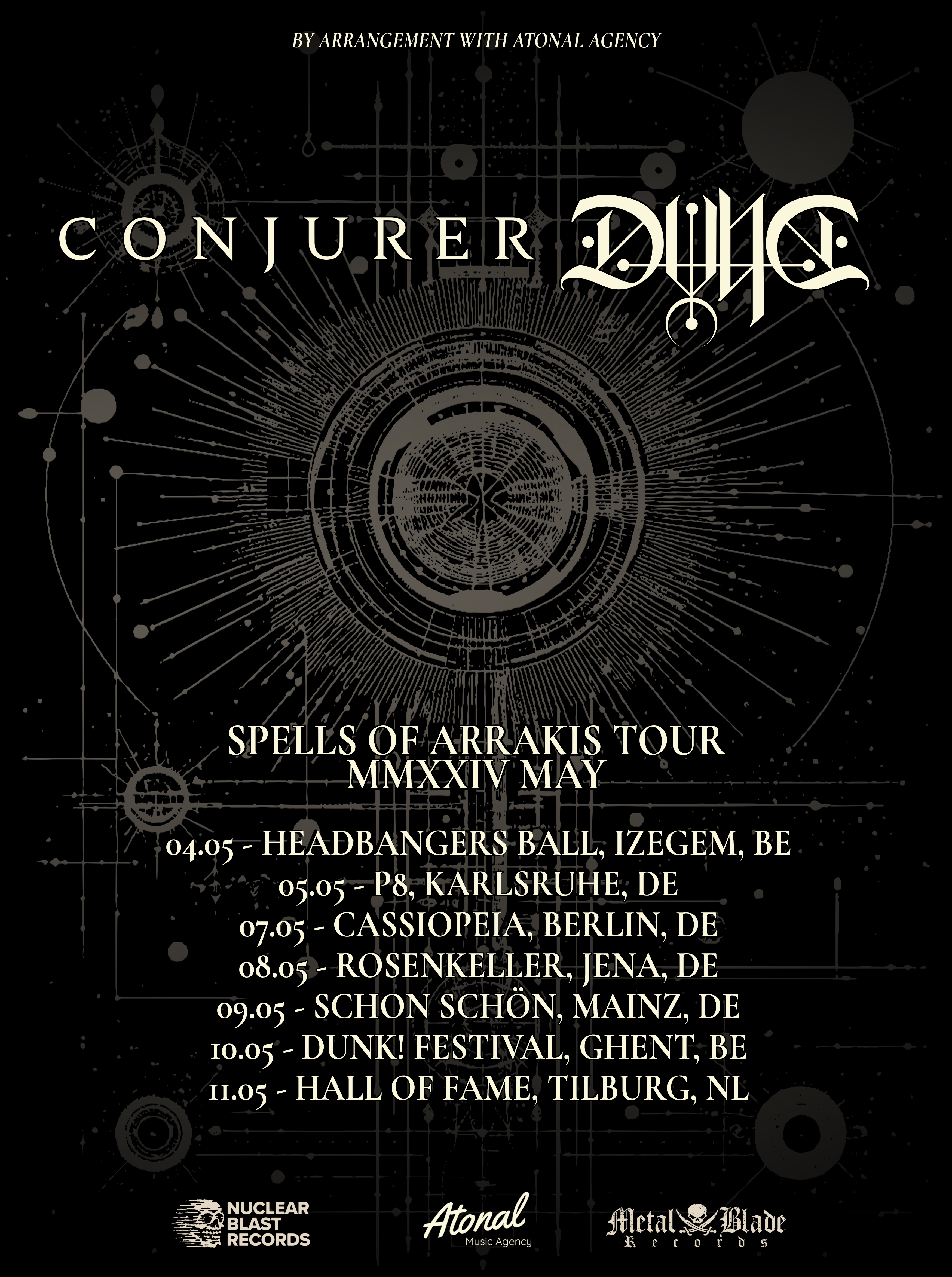 Flyer der Conjurer & Dvne - Spells Of Arrakis Tour 2024