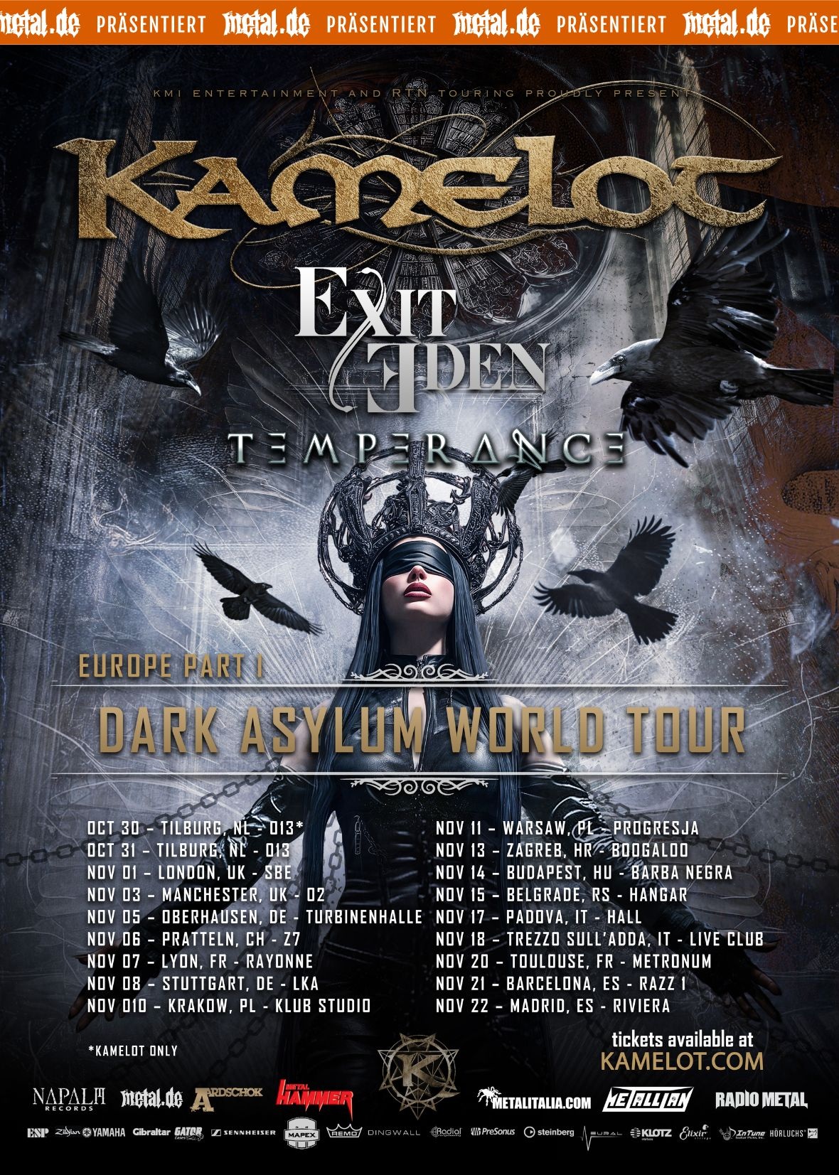 Kamelot - Dark Asylum Tour - Europe Part 1