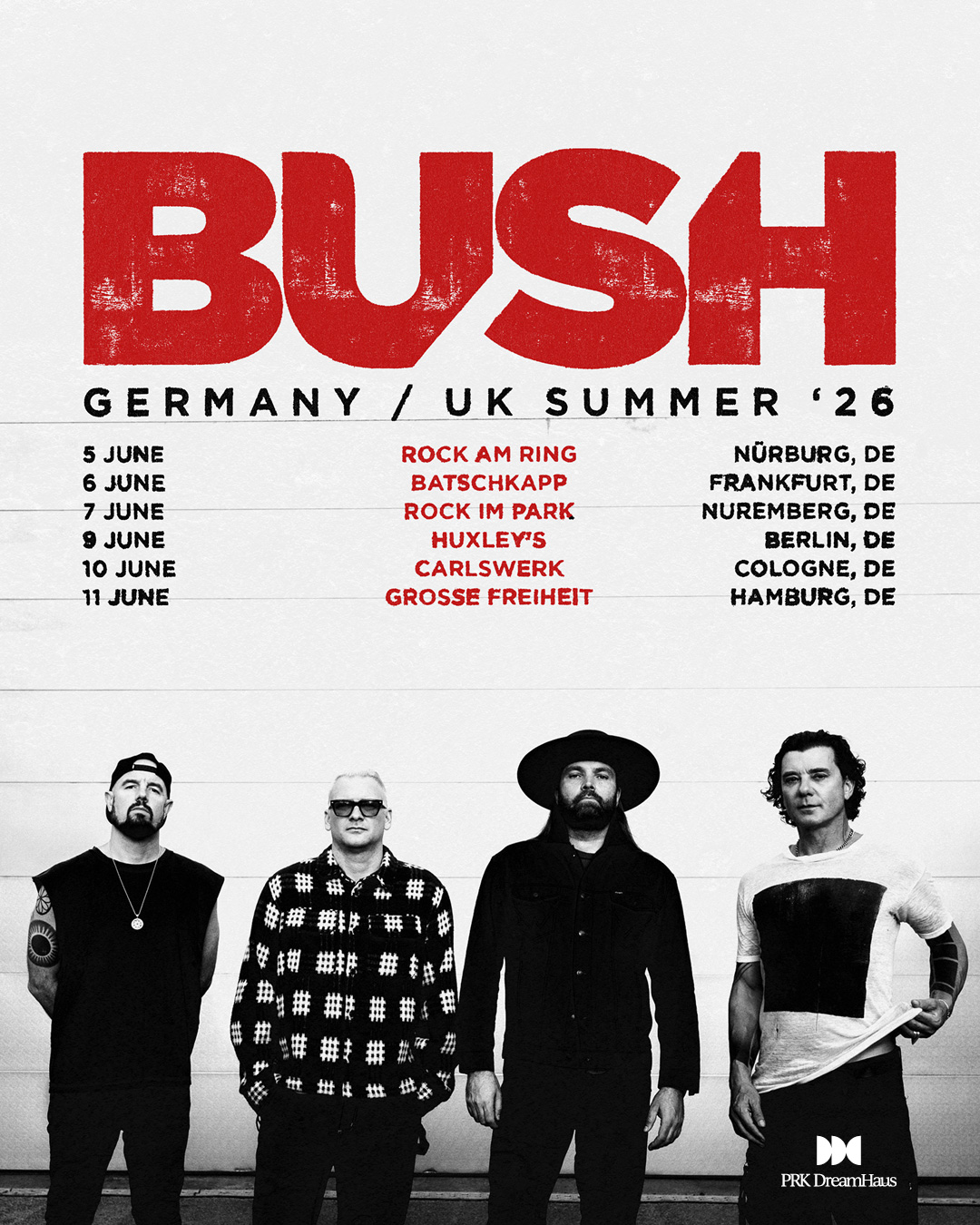 Bush - Germany / UK Summer Tour 2026