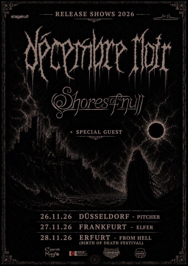 DÉCEMBRE NOIR & SHORES OF NULL Konzertflyer