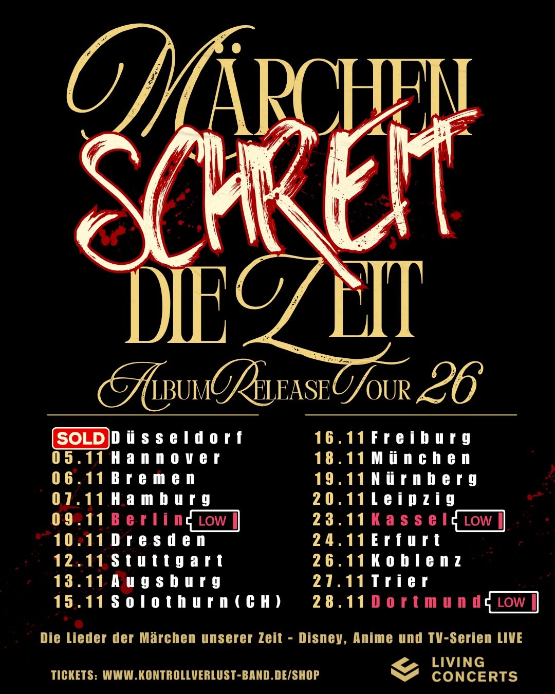 Kontrollverlust "Märchen schreit die Zeit Tour 2026"